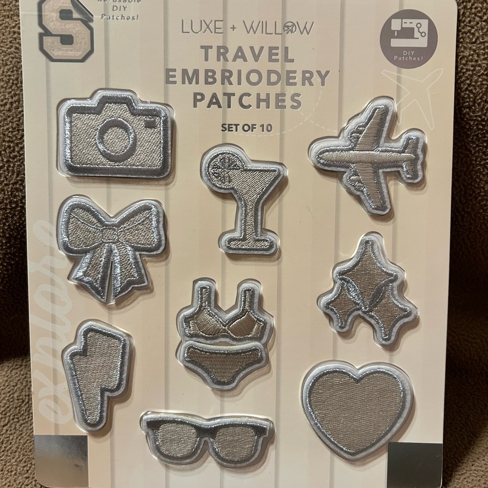 Luxe + Willow Silver Travel Embroidery Patches Set
